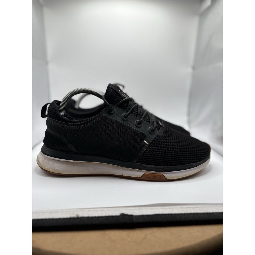 Kuru Womens Atom Walking Sneakers Shoes Black White Plantar Fasciitis Size 9.5 W
